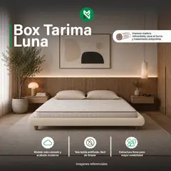 MUEBLES MACRUMO - Box tarima Luna - Queen - Beige claro