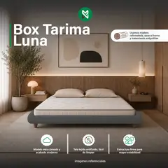 MUEBLES MACRUMO - Box tarima Luna - Queen - Gris oscuro