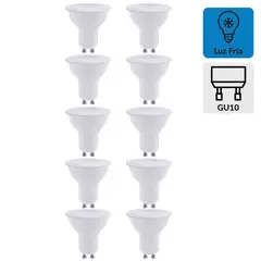 EXTRALED - Pack x10 Foco Dicroico LED SM 7w Gu10 Luz Blanca EXTRALED