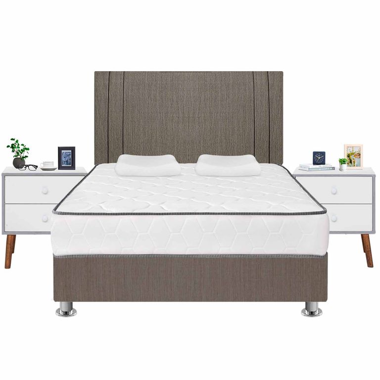 Dormitorio Igneo Marrón Queen + 02 Veladores