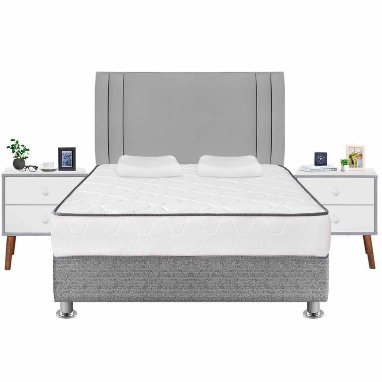 Dormitorio Igneo Plata Queen + 02 Veladores