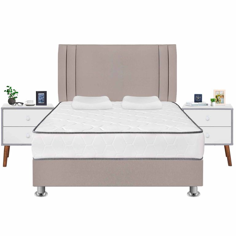 Dormitorio Igneo Beige Queen + 02 Veladores