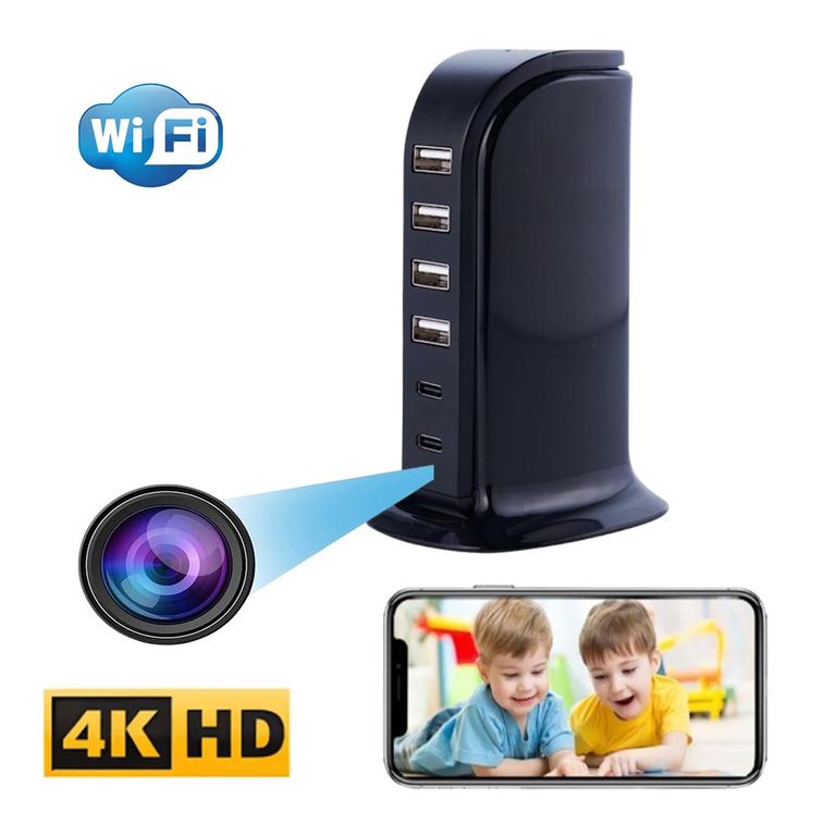 Cámara Espía Wifi HUB Tipo Torre Usb y Tipo C, WC001