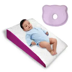 TERAFLEX - COJIN ANTIREFLUJO + ALMOHADA ANTICABEZA PLANA BEBÉ ROSADO  TERAFLEX