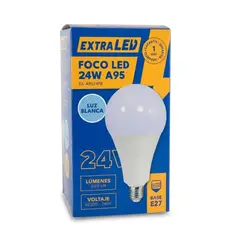 EXTRALED - Foco LED 24W Luz Blanca E27 6500K Bajo Consumo