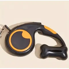 GENERICO - Correa Retráctil para Perros Con Dispensador de Bolsas - NEGRO