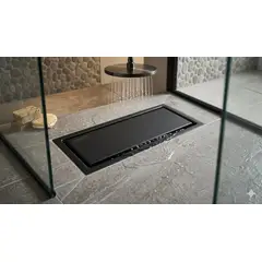 GENERICO - SUMIDERO 20x10CM NEGRO EN ACERO INOXIDABLE CON TRAMPA ANTIOLORES