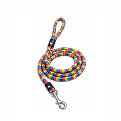 GENERICO - Soga tiro de correa delgado trenzado en nylon para mascotas perros de color tricolor