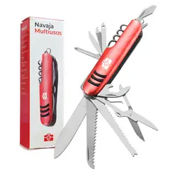 EMERGENCY KIT PERU - Navaja Multiusos 11 en 1 Suiza de Acero Inoxidable