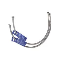 AQUA - Combo Pack de 2 Tubo manguera de abasto 70cm para mezcladora monocomando de Acero Trenzado