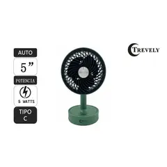 TREVELY - Ventilador Portátil Recargable 5 TREVELY VT-05 5W - Color al azar