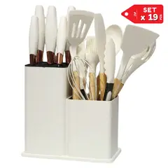 INSPIRA MARKET - Set de Utensilios de Cocina con Base Organizadora x 19pzs