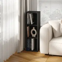 R&R MUEBLES - Estante Moderno Kengo Negro 3 Espacios 25 cm R&R MUEBLES