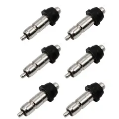 GENERICO - Pack de 6 Bebederos Tipo Chupón de Acero Inoxidable 304 Con Jebe Negro -3.5 cm