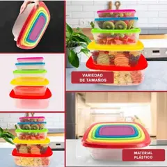 GENERICO - Set de 5 tapers de plastico herméticos