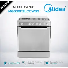 Midea - MGS30F2LCCWSS-PE - Cocina De Pie 1 Horno 5 Hornillas 30 Midea