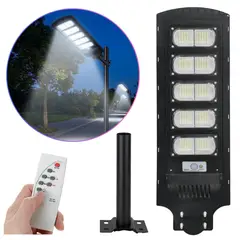 SEISA - Reflector Farola Luz LED con Panel Solar Lampara Iluminación Solar 500W + Soporte