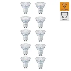 PHILIPS - Pack x10 Foco Dicroico LED GU10 4.6W Luz Cálida PHILIPS