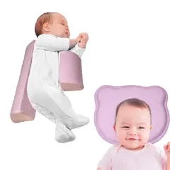 TERAFLEX - COJIN ANTICAIDAS + ALMOHADA ANTICABEZA PLANA BEBÉ ROSADO  TERAFLEX