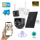 SEISA - Camara de Seguridad PTZ con Chip 4G + Panel Solar 2 Lentes Full Hd 4MP