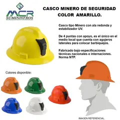 GENERICO - CASCO MINERO DE SEGURIDAD, COLOR AMARILLO.