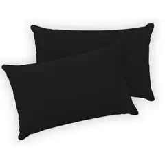 GENERICO - Set de 2 fundas de almohada de color negro