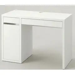 GENERICO - Escritorio Melamina Blanco Minimalista Multifunción con Cajonera y Pasacables PREMIUM