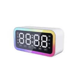GENERICO - Reloj Despertador LED RGB con Bluetooth, Radio FM Recargable