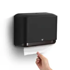 EXORIAM - Dispensador de Papel Toalla Intercalado Interfoliado Negro