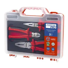 TRAMONTINA - JUEGO DE ALICATES DIELECTRICOS AISLADOS 1000V INDUSTRIAL 44347223 TRAMONTINA