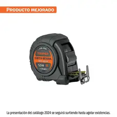 Truper - Flexómetro contra impactos con imán 5.5 m, Cinta Negra 25 mm, TRUPER 11745