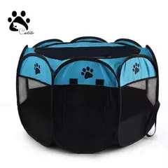 GENERICO - CORRAL PARA MASCOTAS PLEGABLE PLAYPEN - TALLA S CELESTE