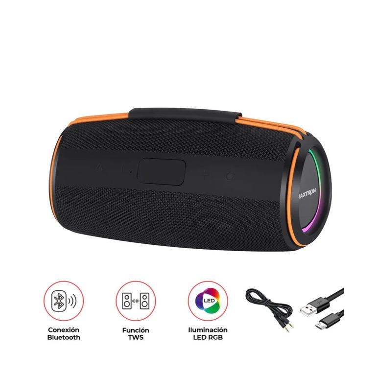 PARLANTE BLUETOOTH MAXTRON MX302 Boomer Sonido Potente, RGB LED y TWS