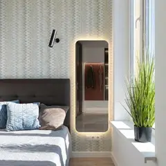 GENERICO - Espejo de Cuerpo Entero Táctil LED Luz Cálida 150x60cm - Cristal Premium