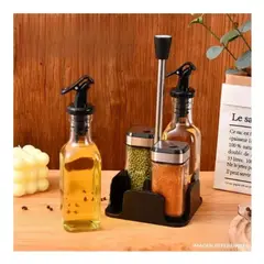 GENERICO - Organizador de Cocina 4 en 1 con Dispensador de Aceite + Especieros