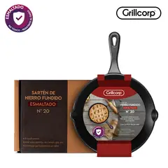 GRILLCORP - Sartén Grillcorp N° 20 de Hierro Fundido Esmaltado