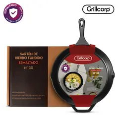 GRILLCORP - Sartén Grillcorp N° 30 de Hierro Fundido Esmaltado