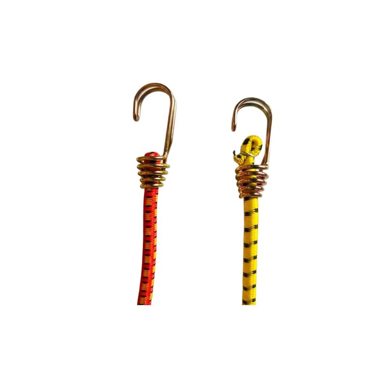 "Cuerda Tensor Elastica con Clip Mosqueton para Moto 180cm 2 juegos Amarillo y Rojo BK-1750 "