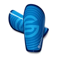 SHOWGOL - CANILLERAS DE FÚTBOL CON PORTA CANILLERA DE LYCRA AZUL - NIÑO