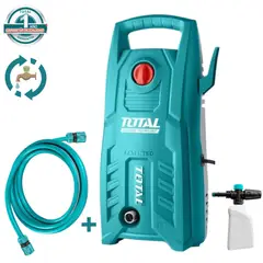 TOTAL TOOLS - Combo Hidrolavadora alta presion 1900 Psi Manguera 10m Y Shampunera