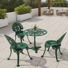 DMUEBLES - DMUEBLES COMEDOR TERRAZA JARDIN PARQUE MANCORA 2 SILLAS ALUMINO VERDE