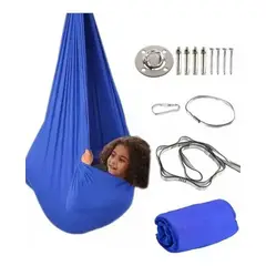 U BUY - Hamaca Columpio Infantil Azul Con Accesorios Para Colgar
