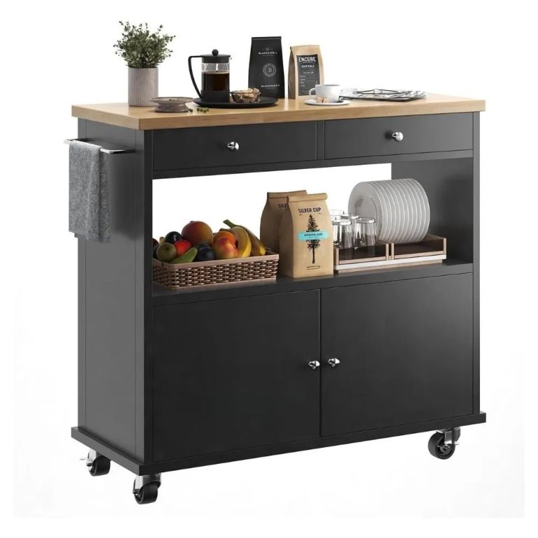 Mueble Auxiliar de Cocina Isis Negro y Duna