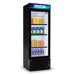 VENTUS - Exhibidor de 220 Litros 1 Puerta No Frost Negro Ventus LG-220LED