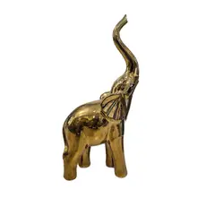GENERICO - Figura Decorativa Elefante Dorado Escultura Elegante de Prosperidad - Adorno Elegante para Sala Regalo Ideal