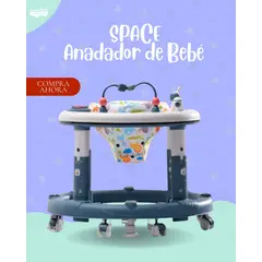 GENERICO - ANDADOR PARA BEBÉ - MODELO SPACE COLOR AZUL PREMIUN
