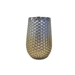 GENERICO - Jarrón Decorativo de Vidrio Texturizado  Florero Moderno con Efecto Degradado - Adorno Elegante para Sala Regalo Ideal