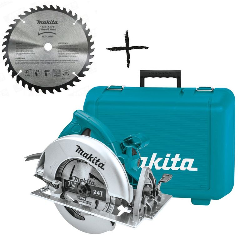 Sierra Circular Eléctrica Makita 7-14 1800W + Disco + Maletí