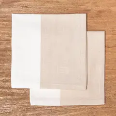 GENERICO - Pack de 6 Servilletas de Algodón 40x40cm Bicolor Beige