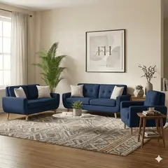 FABIANI HOME - Juego de Sala 3-2-1 Premium Fabiani Home Vintage Moderno con Espuma Zebra D35